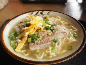 Close-up of food in bowl on table