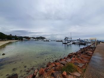 Sailboats in marina