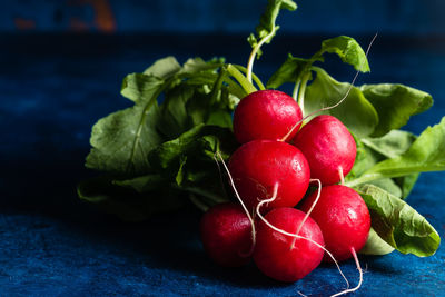 Close-up of strawberries on table