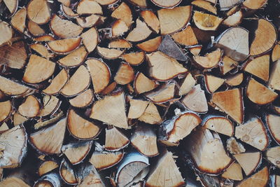 Full frame shot of logs