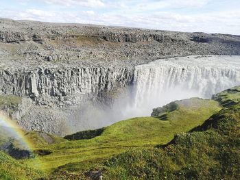 Scenic view of waterfall