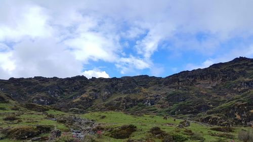 Scenic view of mountains against sky