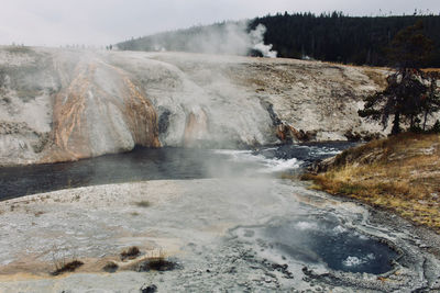 Scenic view of hot springs 