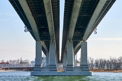 Low angle view of bridge against sky