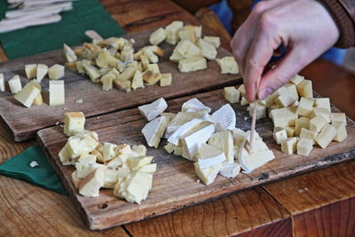 Close-up of food on cutting board