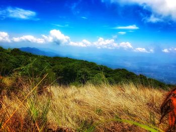 Scenic view of land against sky