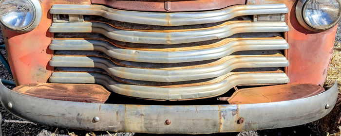 High angle view of old car stack