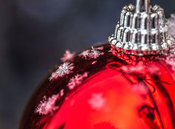 Close-up of red light with umbrella