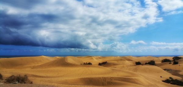 Panoramic view of desert against sky