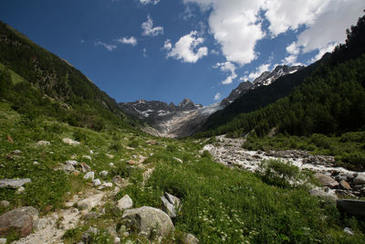 Scenic view of mountains against sky