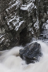 Big rock in rough river, sweden