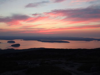 Scenic view of sea at sunset