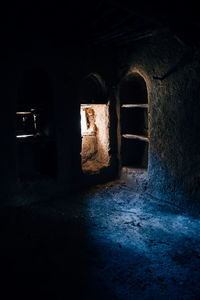 View of built structure at night