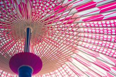 Low angle view of multi colored umbrella