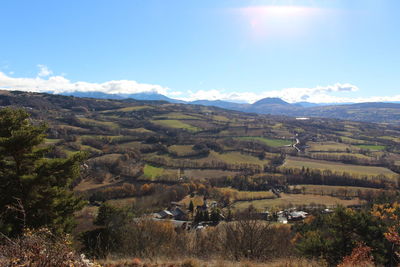 Scenic view of mountains against sky