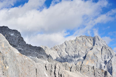 Panoramic view of snowcapped mountain against sky