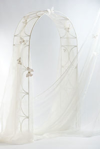 Wedding arch against white background