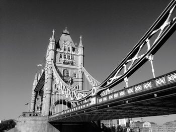 Low angle view of bridge against sky