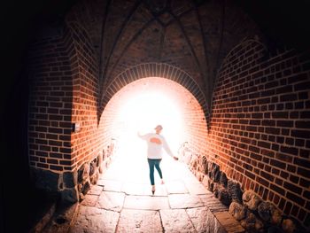 Full length of a man standing in corridor