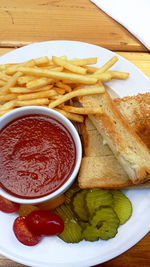 Close-up of served food