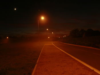 Empty road at night