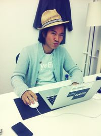 Woman looking at camera