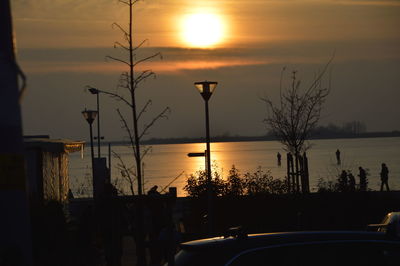 Silhouette trees against sky during sunset