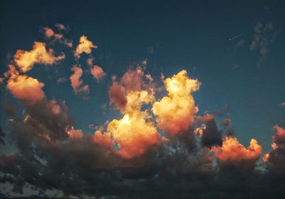 Low angle view of sky at sunset
