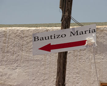 Sign board on road