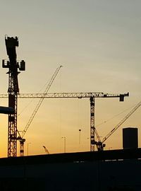 Low angle view of crane at construction site