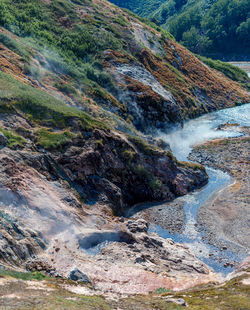 Scenic view of waterfall