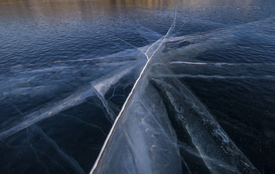 Full frame shot of frozen sea