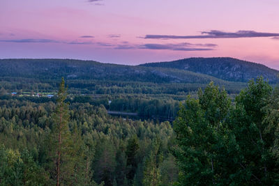 Scenic view of landscape against sky during sunset