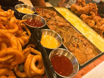 Close-up of served food in plate