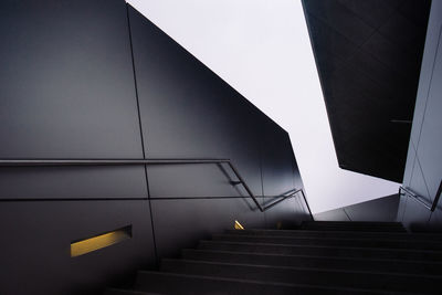 High angle view of steps in building