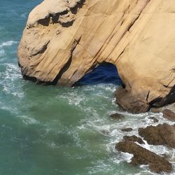 Rock formation in sea