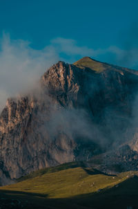 Scenic view of volcanic mountain against sky