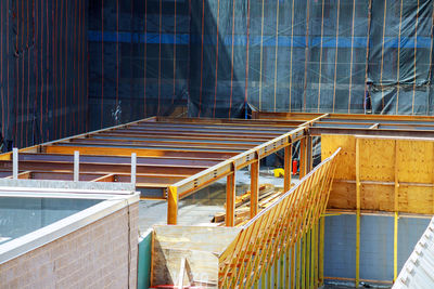 Staircase of modern building in city