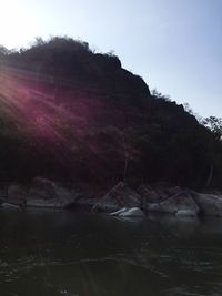 Scenic view of landscape against clear sky