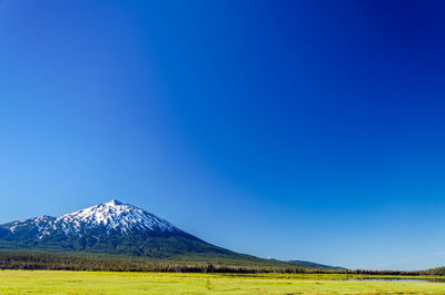 Idyllic shot of mt bachelor against clear sky