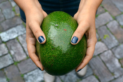 Close-up of hands holding fruit