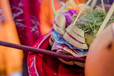 High angle view of multi colored for sale in market