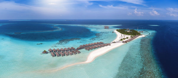 Aerial view of sea against sky