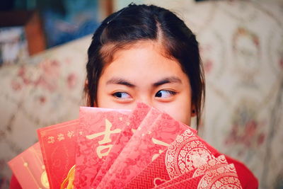 Close-up portrait of young woman