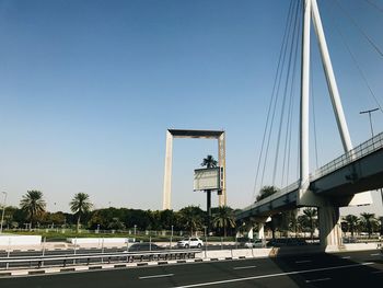 View of bridge against clear sky