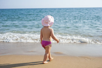 Full length of girl on beach
