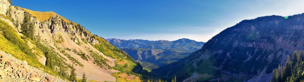 Timpanogos hiking trail landscape views in uinta wasatch cache national forest utah