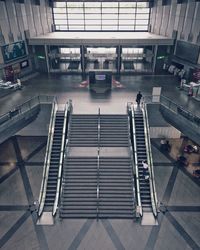 High angle view of staircase