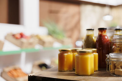 Close-up of food on table