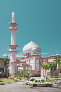 View of cathedral against clear blue sky
